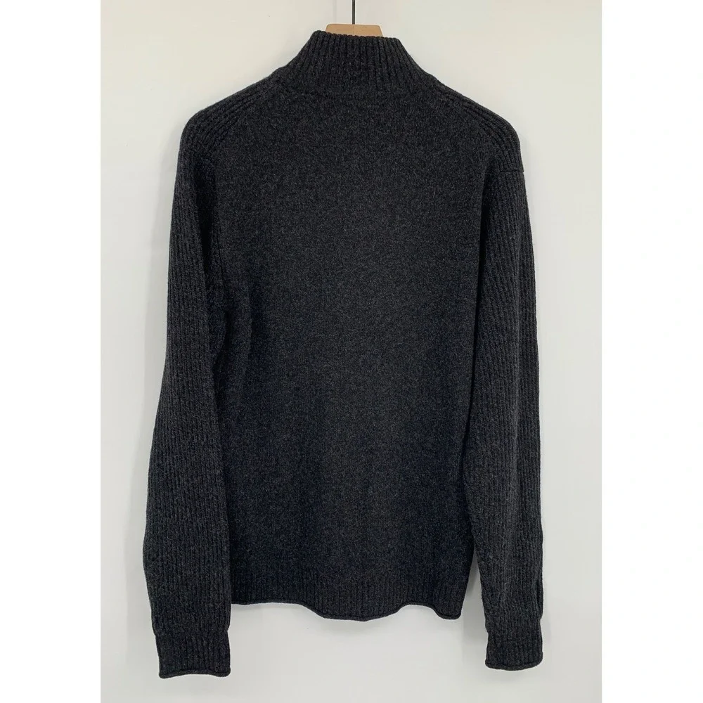 Rodd & Gunn Sweater Mens Medium Charcoal Grey Wool Button Mock Neck Knit